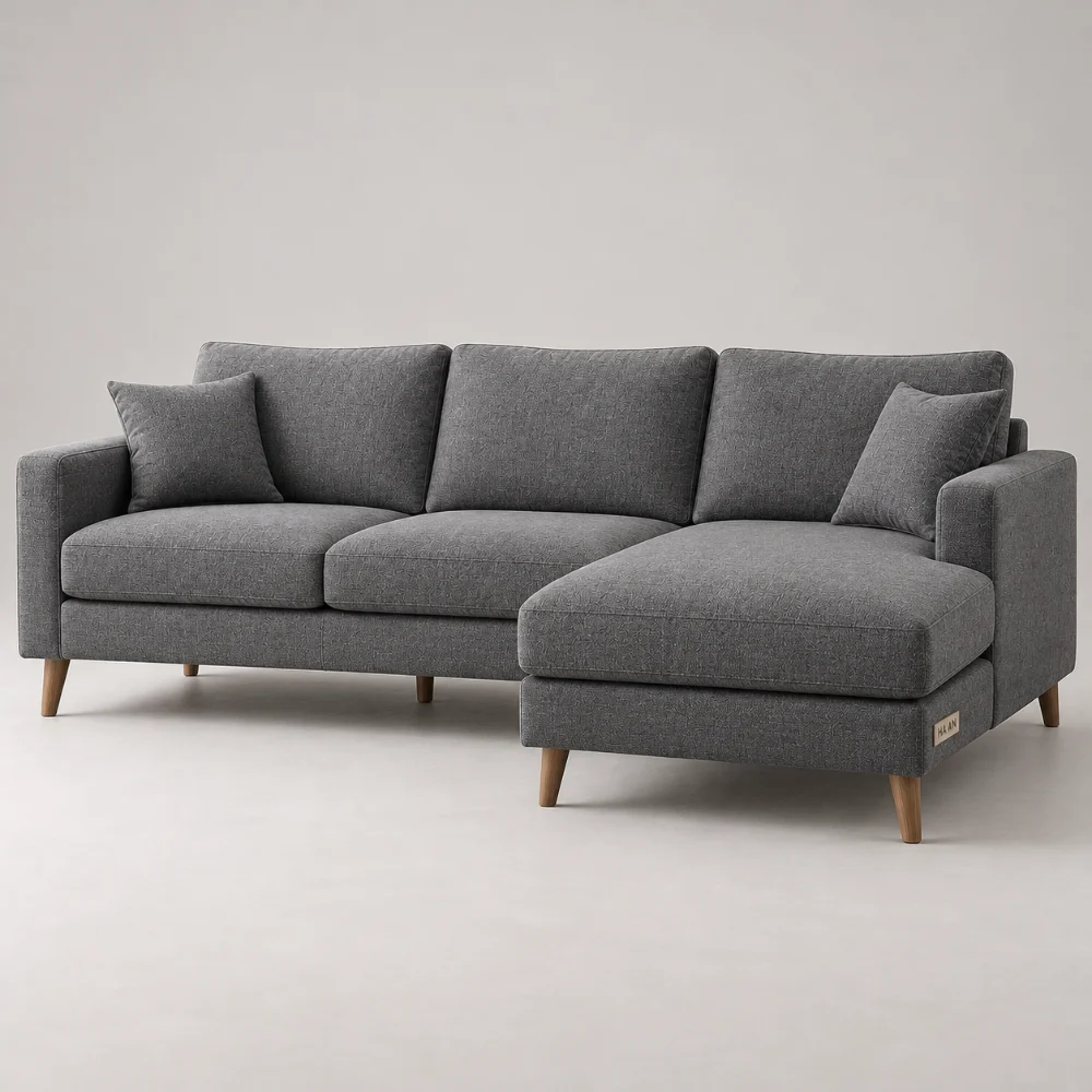 Sofa góc chữ L nỉ Bergen 2m6 Hà An