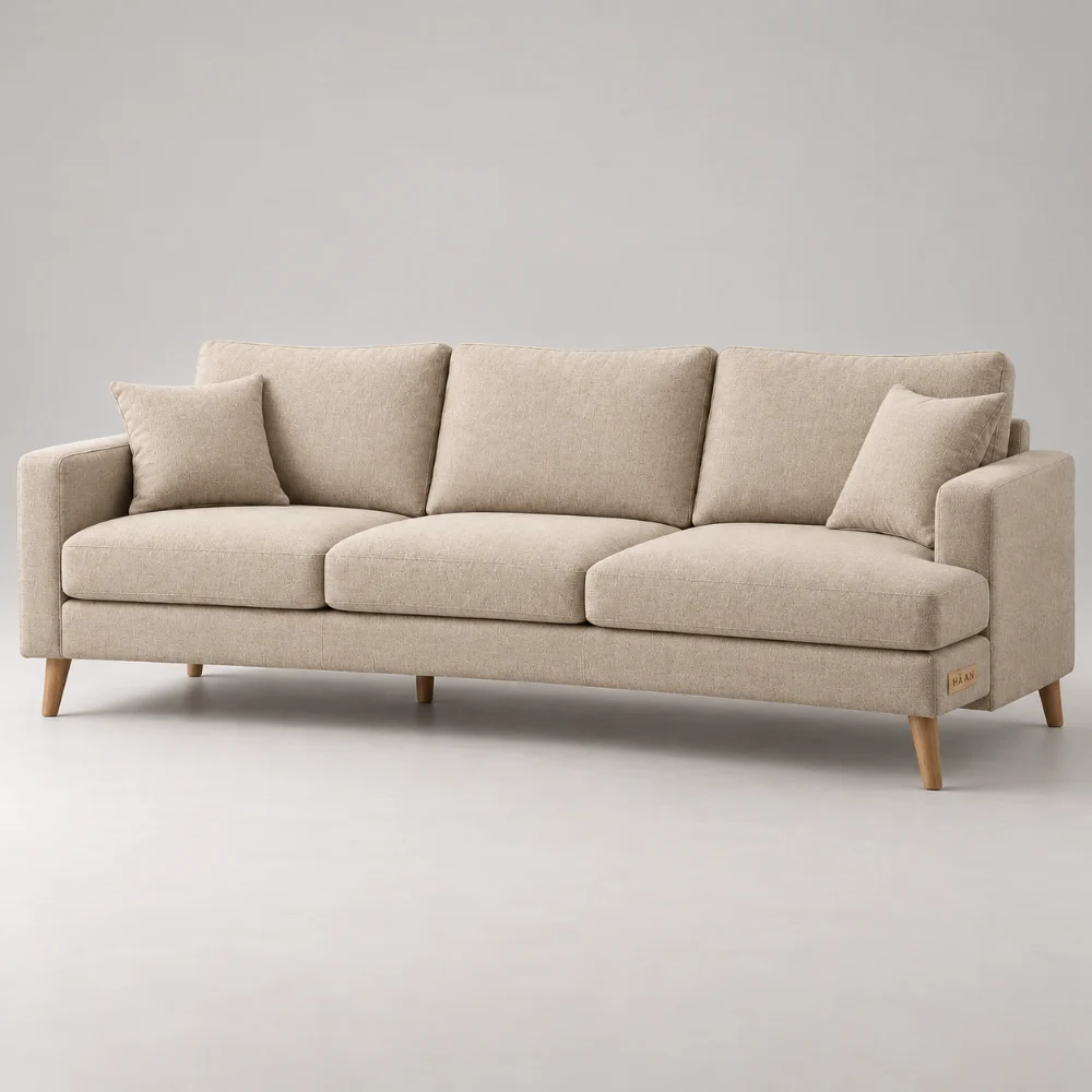 Sofa văng vải linen Hana 2m1 Hà An